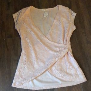 Pink lace Maurice’s top. Brand new size medium